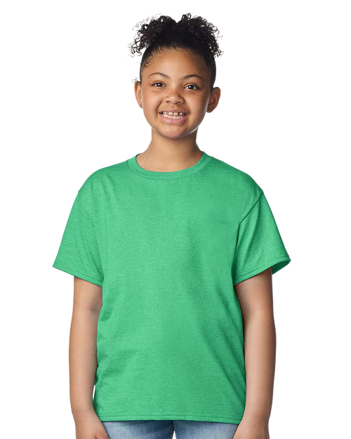 Gildan 3000B - Youth Light Cotton T-shirt Heather Irish Green