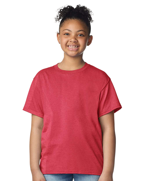 Gildan 3000B - Youth Light Cotton T-shirt Heather Red