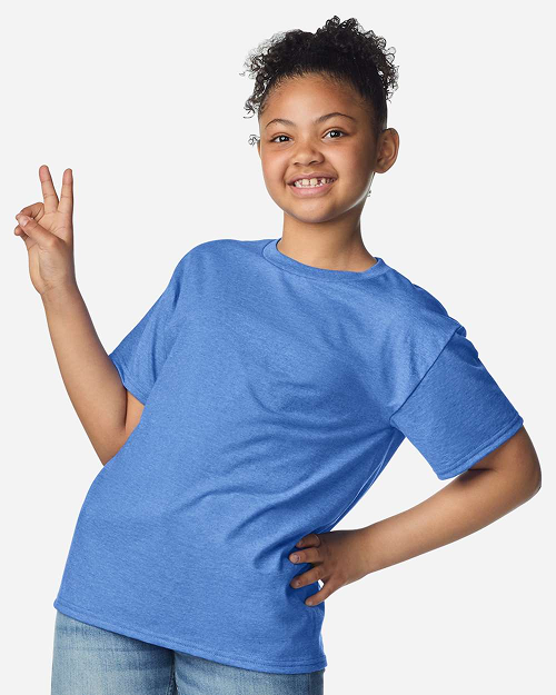 Gildan 3000B - Youth Light Cotton T-shirt Heather Royal