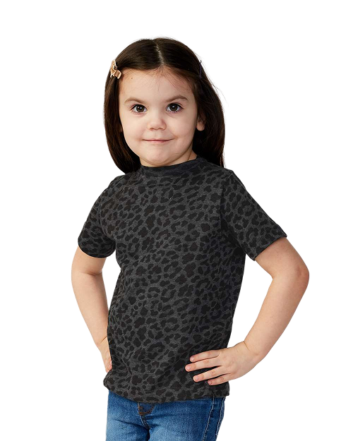 Rabbit Skins 3321 - Toddler T-shirt Black Leopard