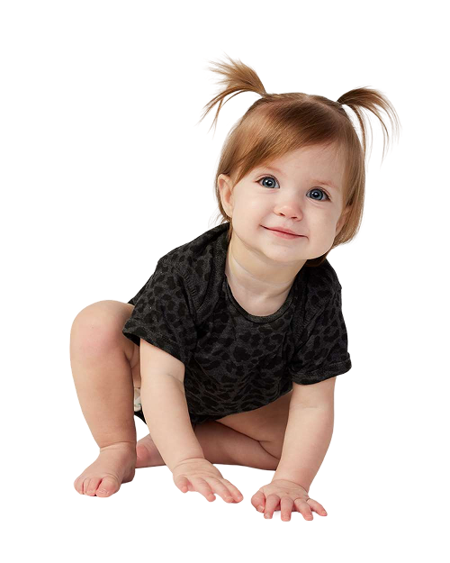Rabbit Skins 4424 - Infant Bodysuit Black Leopard