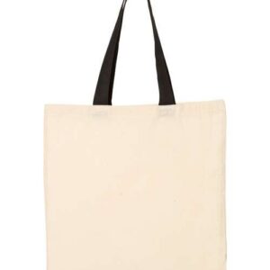 Q-Tees Economical Tote With Contrast-Color Handles