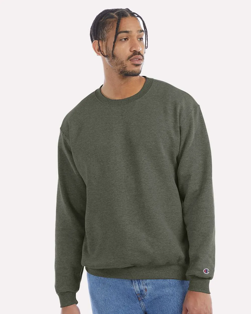 Champion 50/50 Crewneck Sweatshirt Dark Green Heather