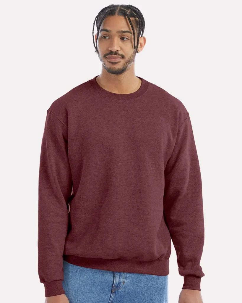 Champion 50/50 Crewneck Sweatshirt Maroon Heather