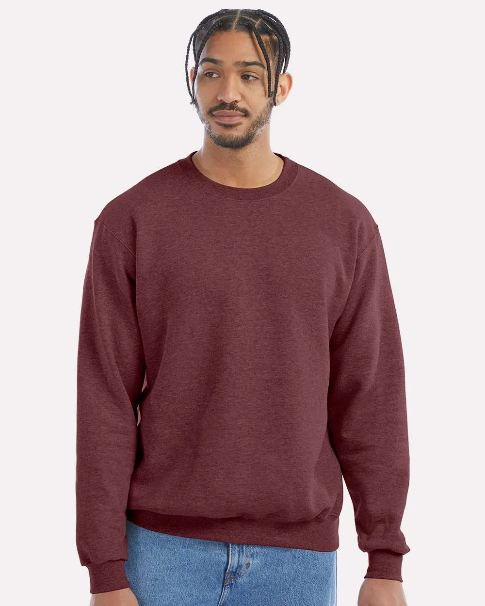 Champion 50/50 Crewneck Sweatshirt Maroon Heather