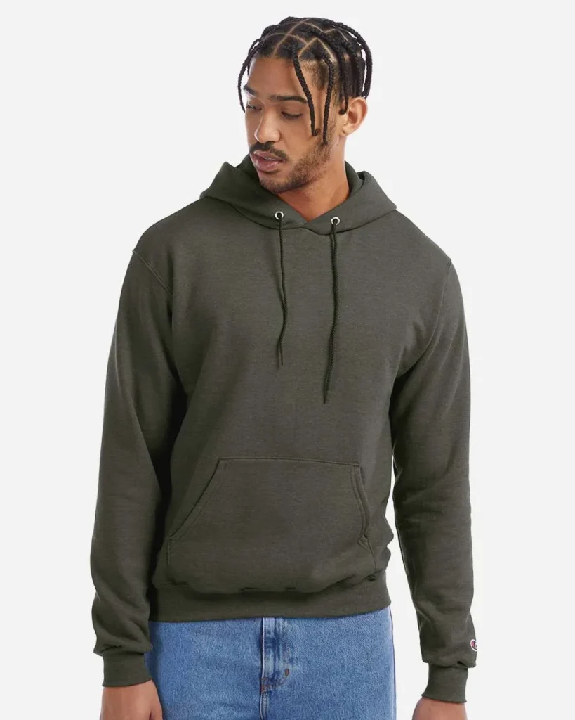 Champion 50/50 Hooded Sweatshirt Dark Green Heather