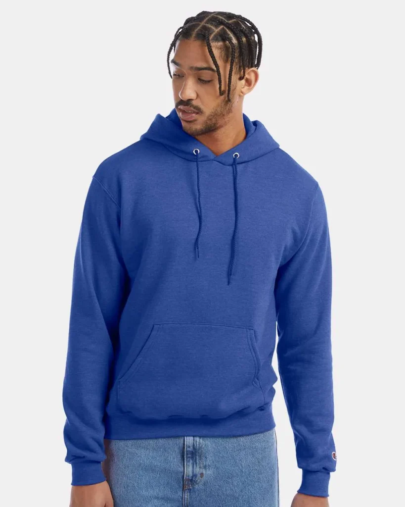 Champion 50/50 Hooded Sweatshirt Royal Blue Heather