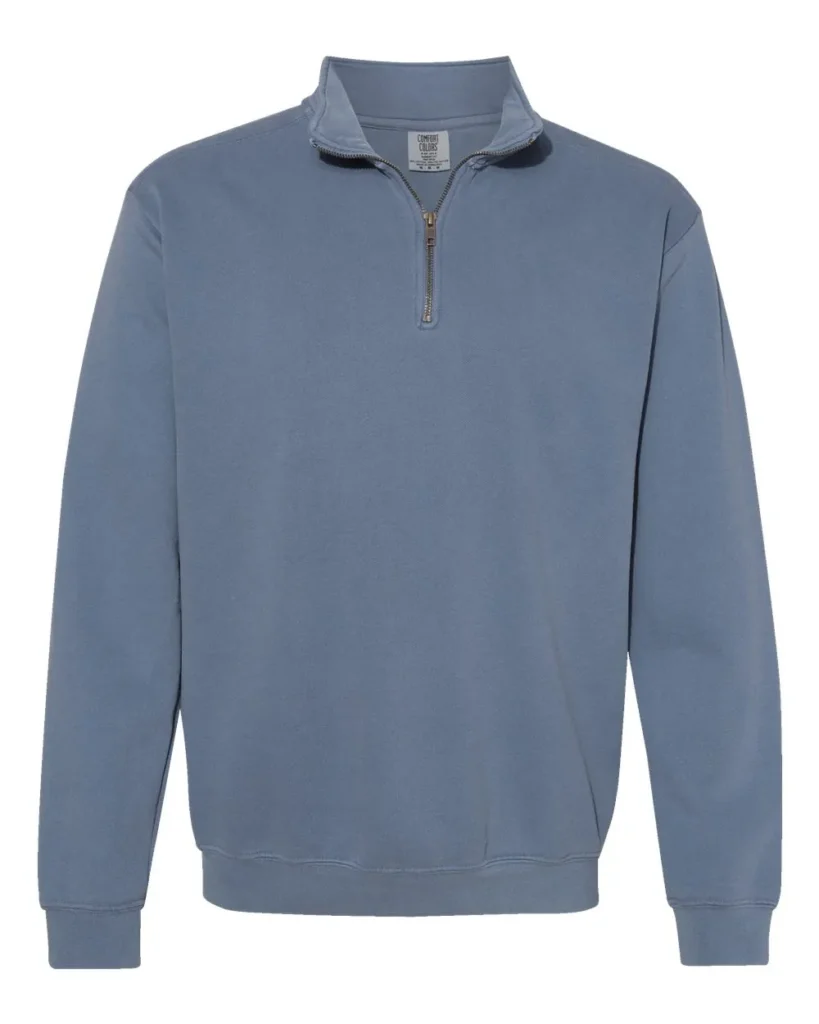 Comfort Colors Garment-Dyed Quarter-Zip Sweatshirt Blue Jean