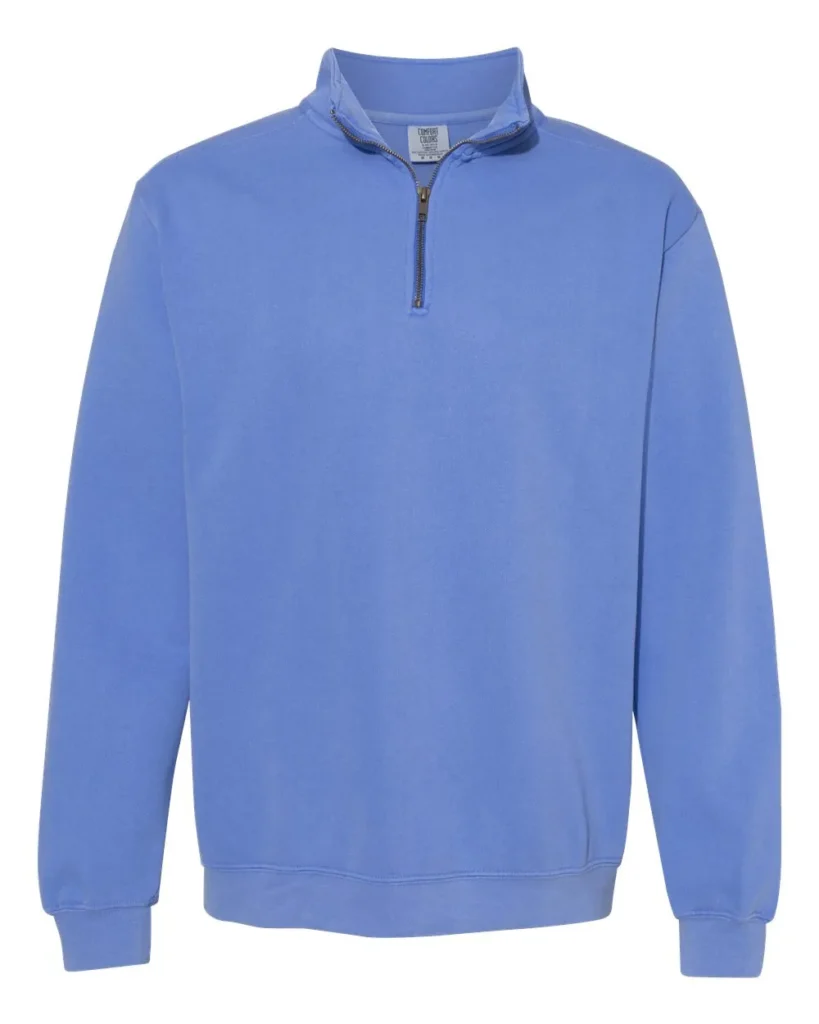 Comfort Colors Garment-Dyed Quarter-Zip Sweatshirt Flo Blue
