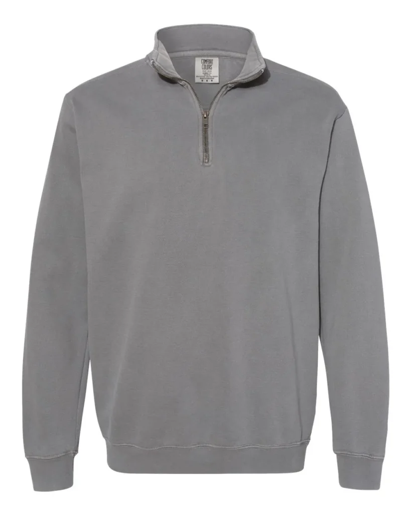 Comfort Colors Garment-Dyed Quarter-Zip Sweatshirt Grey
