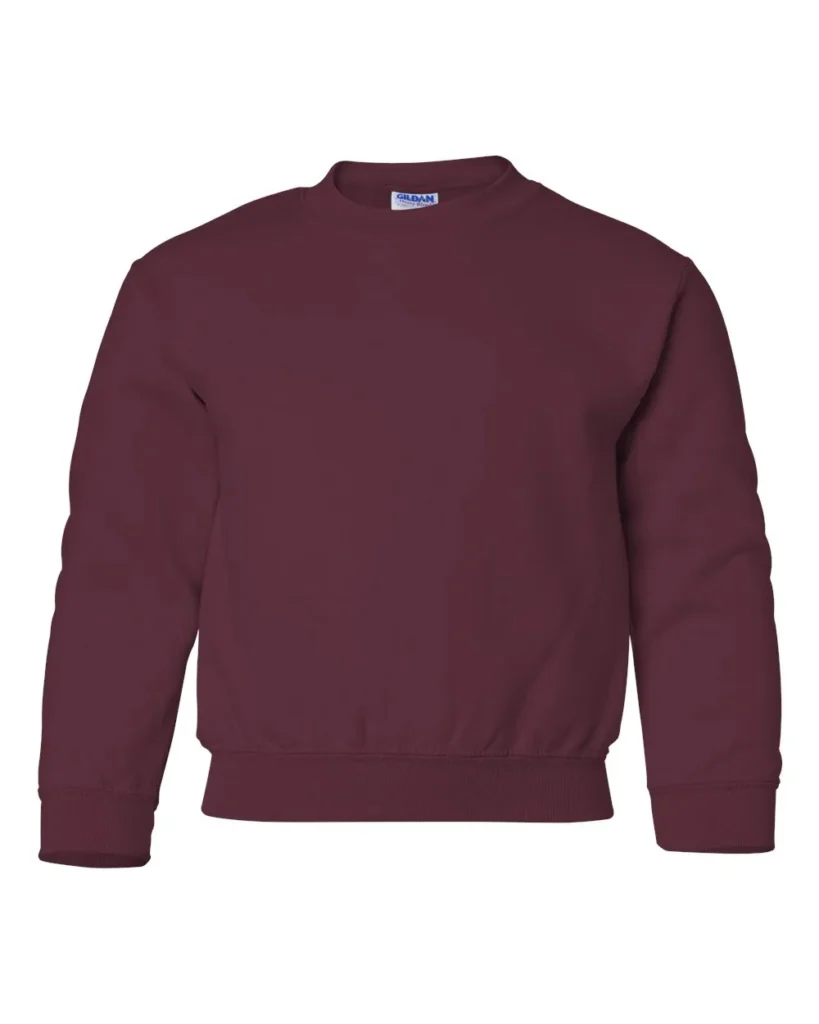 Gildan Youth Heavy Blend Crewneck Sweatshirt Maroon