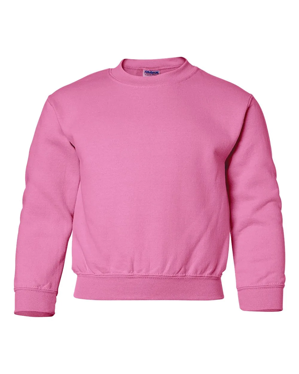 Gildan Youth Heavy Blend Crewneck Sweatshirt Safety Pink