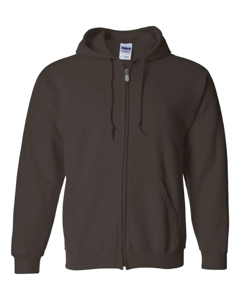 Gildan Heavy Blend Full-zip Hooded Sweatshirt Dark Chocolate