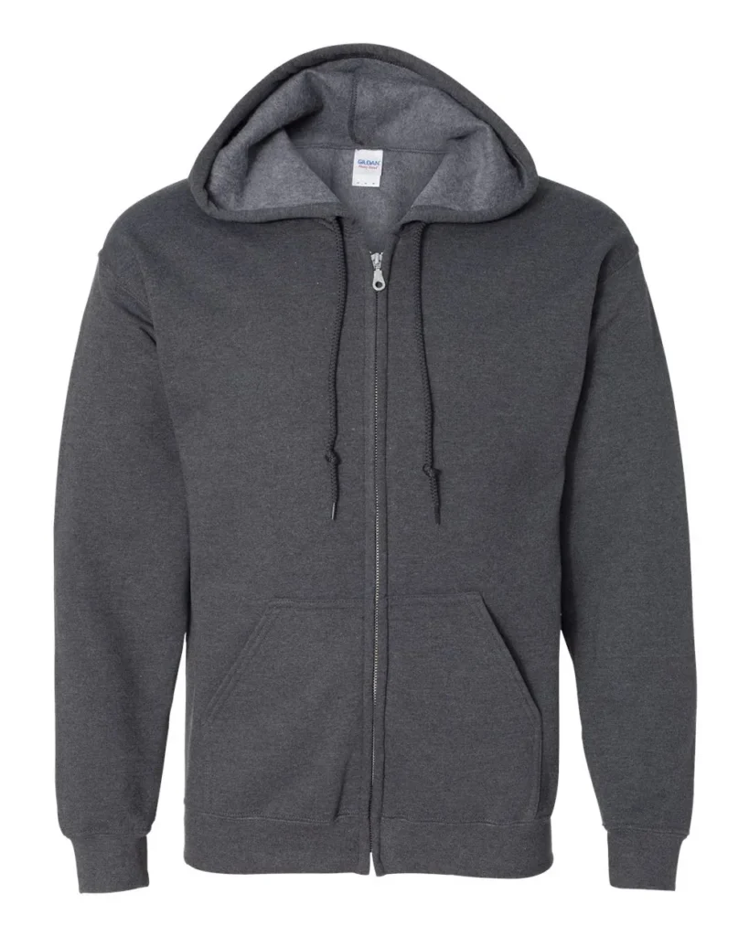 Gildan Heavy Blend Full-zip Hooded Sweatshirt Dark Heather
