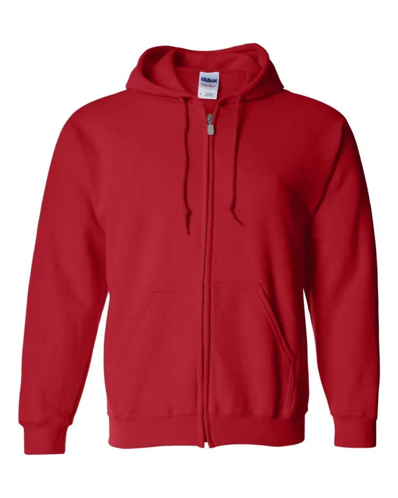 Gildan Heavy Blend Full-zip Hooded Sweatshirt Red