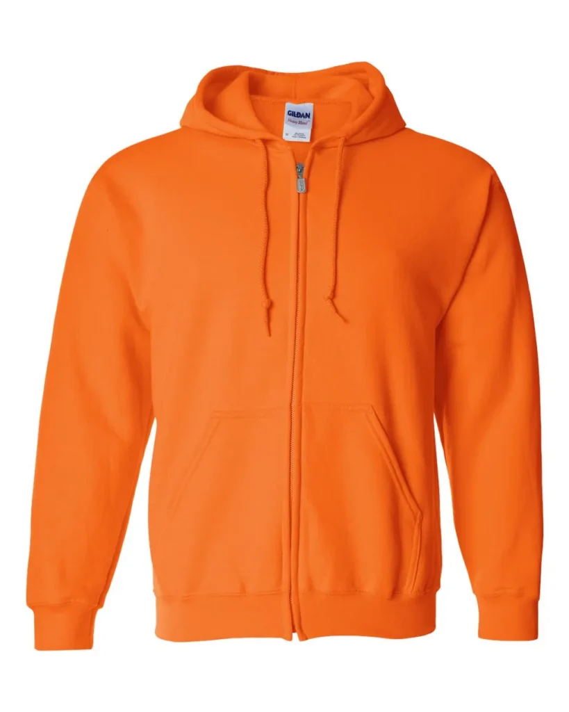 Gildan Heavy Blend Full-zip Hooded Sweatshirt Safety Orange
