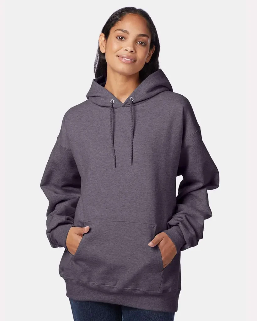 Hanes Ultimate Cotton Hooded Sweatshirt Charcoal Heather