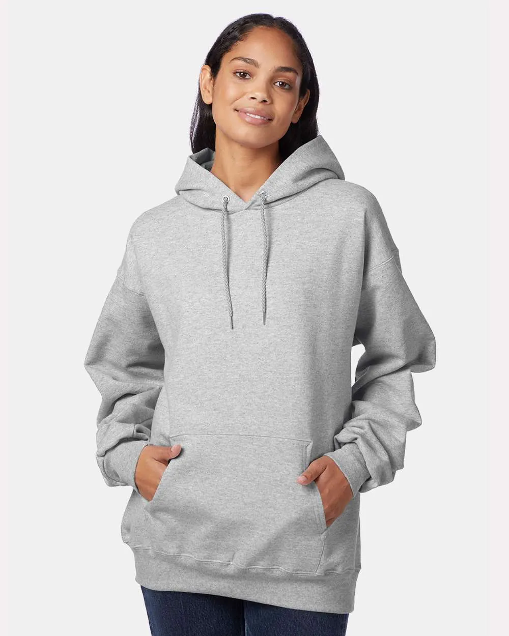 Hanes Ultimate Cotton Hooded Sweatshirt Light Steel