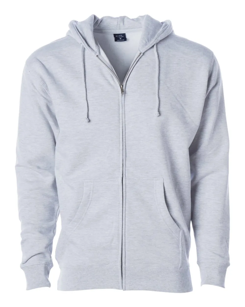 Independent Trading Co Heavyweight Full-Zip Hooded Sweatshirt Ash Heather