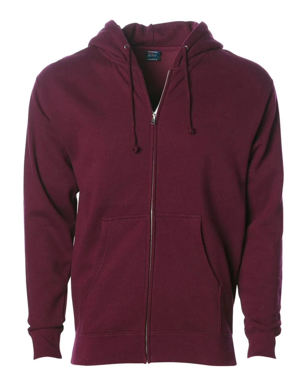 Independent Trading Co Heavyweight Full-Zip Hooded Sweatshirt Maroon