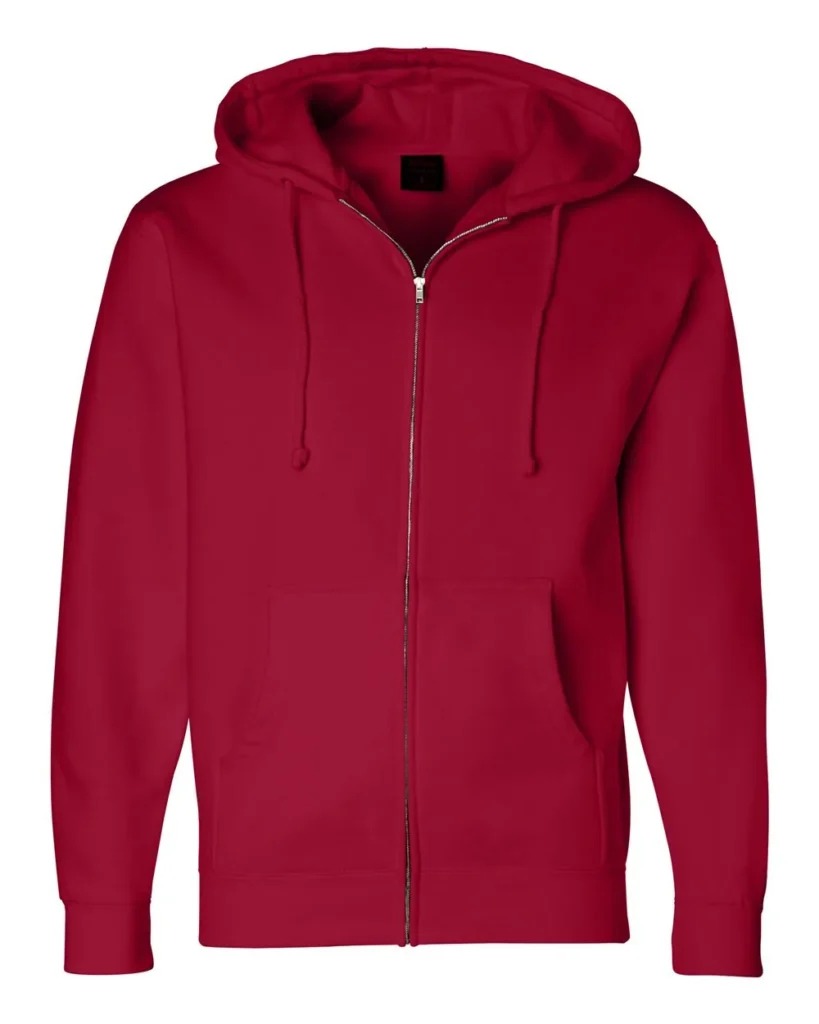 Independent Trading Co Heavyweight Full-Zip Hooded Sweatshirt Red