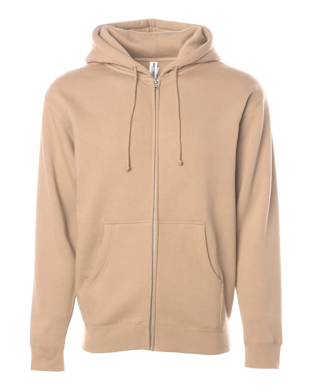 Independent Trading Co Heavyweight Full-Zip Hooded Sweatshirt Sandstone