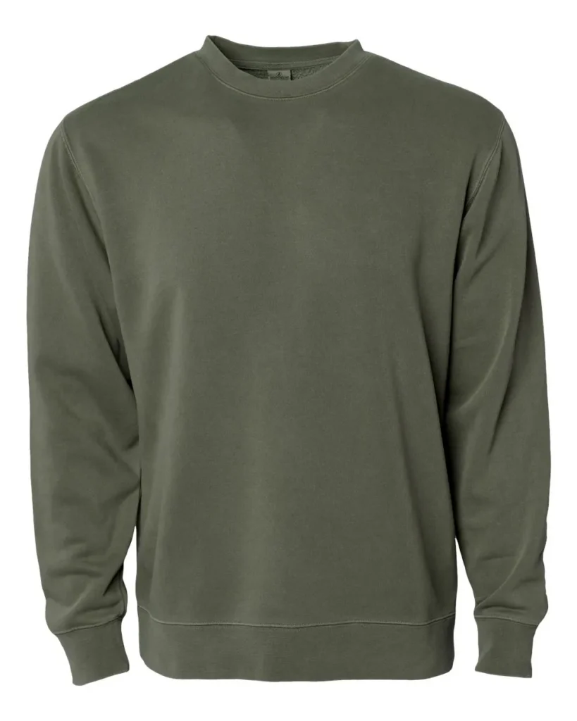 Independent Trading Co Midweight Pigment-Dyed Crewneck Sweatshirt Pigment Army