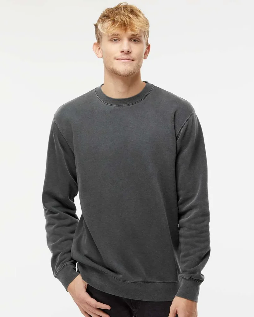 Independent Trading Co Midweight Pigment-Dyed Crewneck Sweatshirt Pigment Black