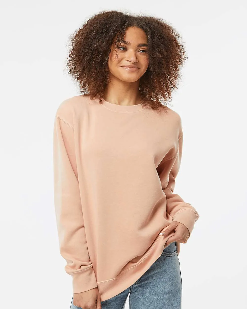 Independent Trading Co Midweight Pigment-Dyed Crewneck Sweatshirt Pigment Dusty Pink