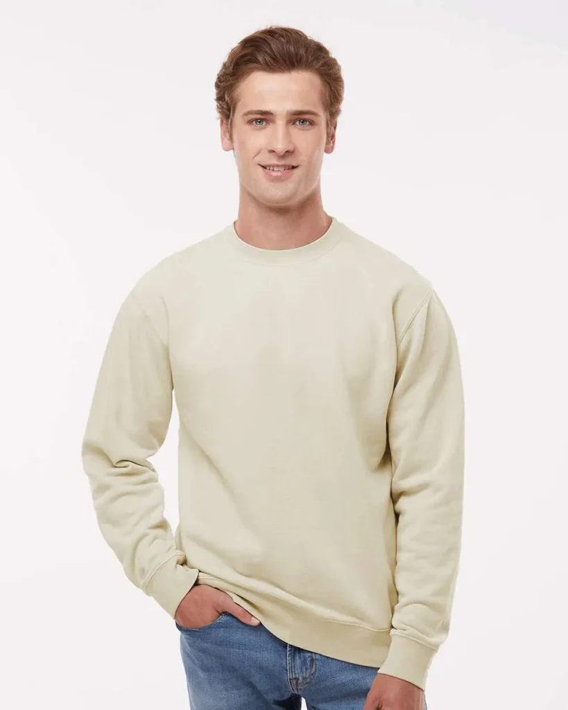 Independent Trading Co Midweight Pigment-Dyed Crewneck Sweatshirt Pigment Ivory