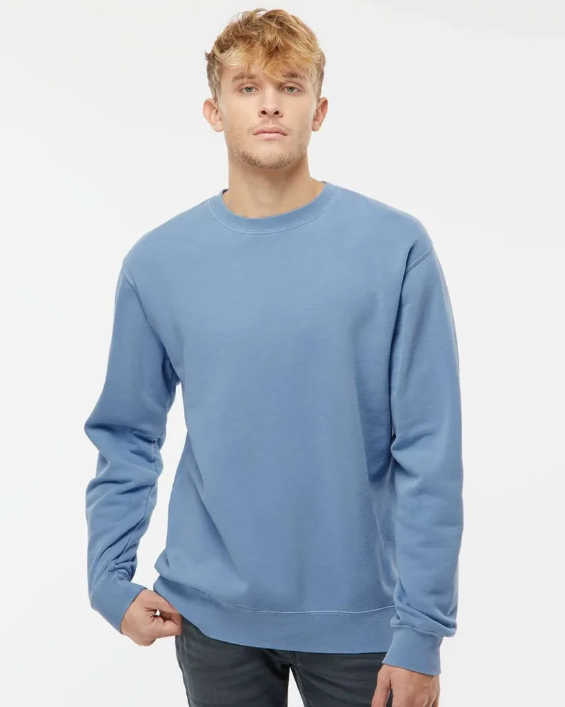 Independent Trading Co Midweight Pigment-Dyed Crewneck Sweatshirt Pigment Light Blue