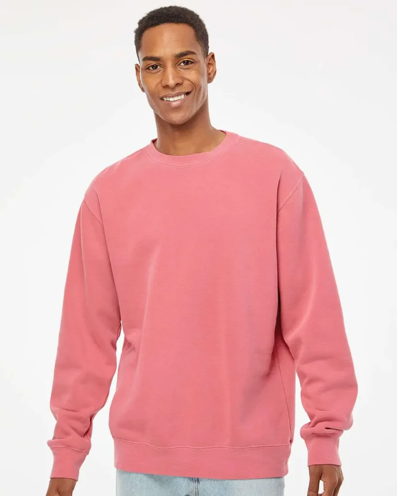 Independent Trading Co Midweight Pigment-Dyed Crewneck Sweatshirt Pigment Pink