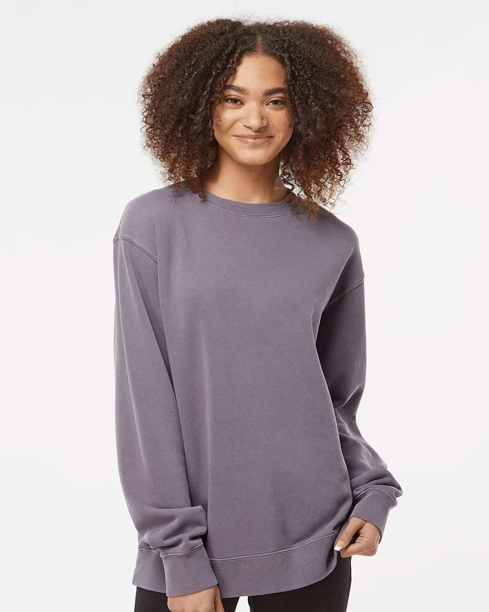 Independent Trading Co Midweight Pigment-Dyed Crewneck Sweatshirt Pigment Plum
