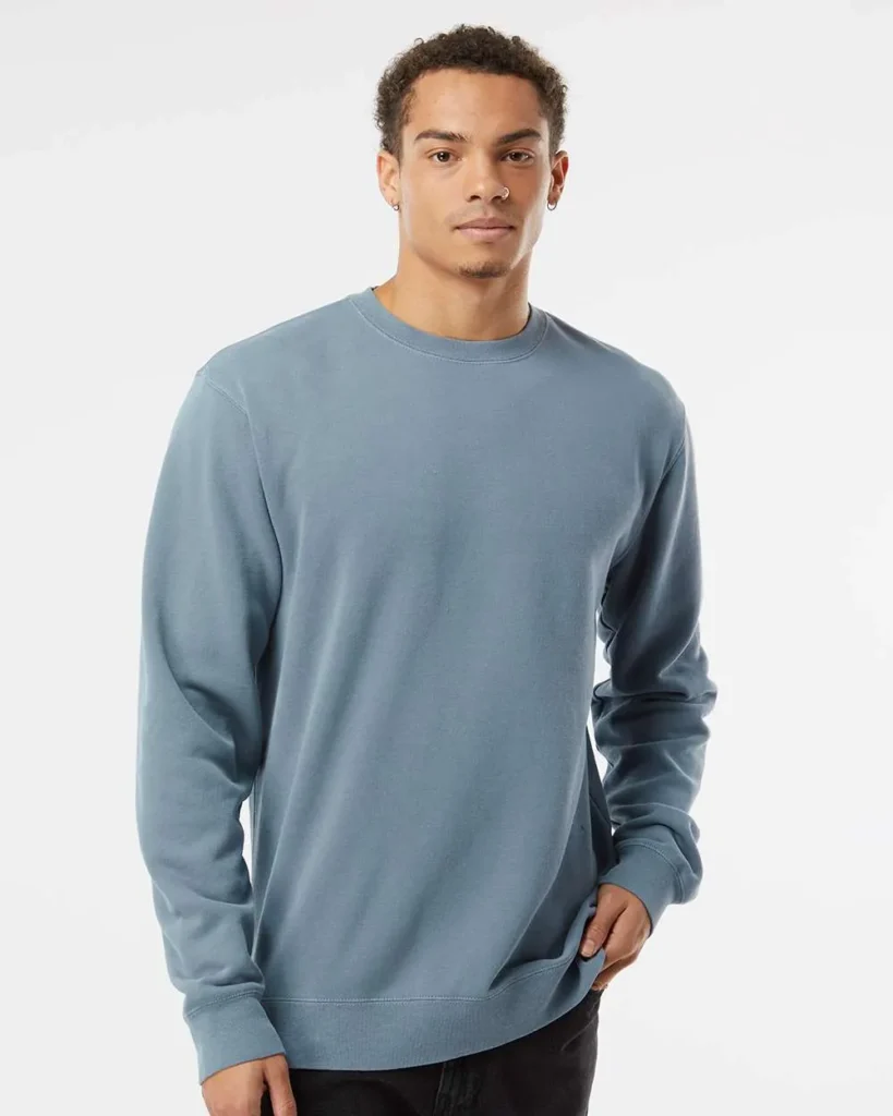 Independent Trading Co Midweight Pigment-Dyed Crewneck Sweatshirt Pigment Slate Blue