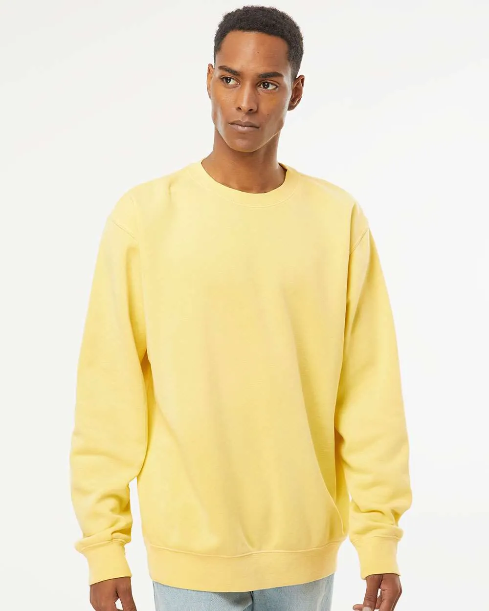 Independent Trading Co Midweight Pigment-Dyed Crewneck Sweatshirt Pigment Yellow