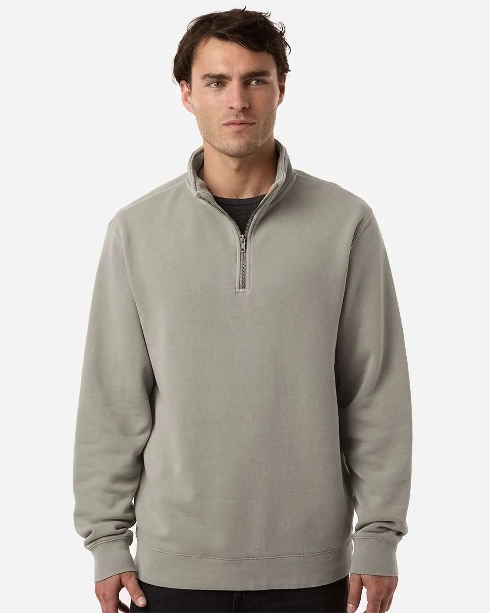 Independent Trading Co Pigment-Dyed Quarter-Zip Pullover Pigment Cement