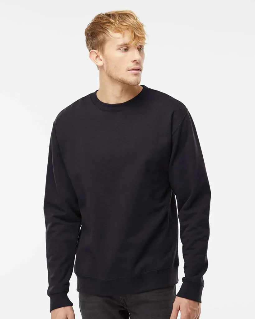 Independent Trading Co Midweight Crewneck Sweatshirt Black