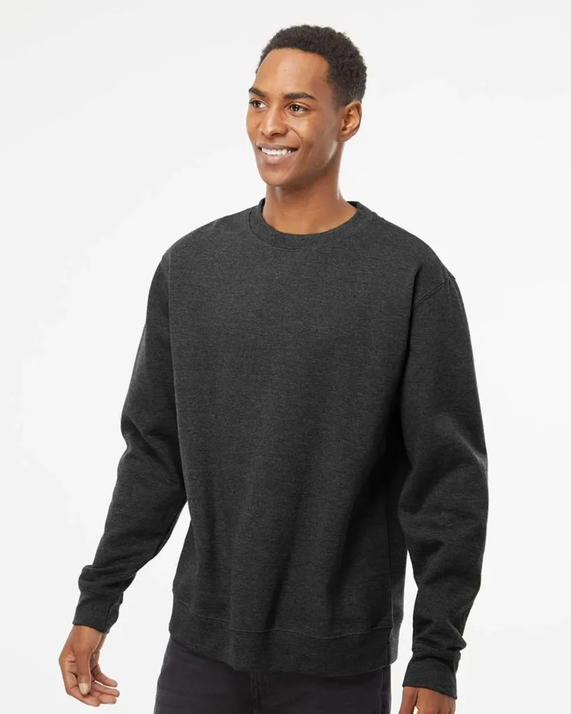 Independent Trading Co Midweight Crewneck Sweatshirt Charcoal Heather