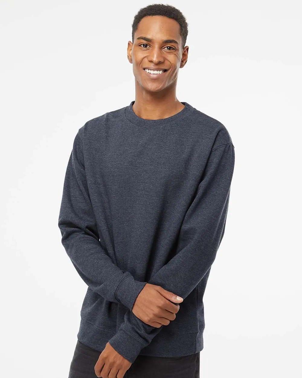 Independent Trading Co Midweight Crewneck Sweatshirt Classic Navy Heather