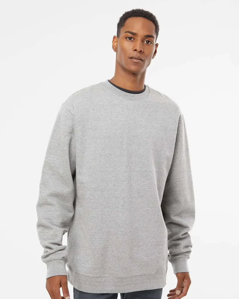 Independent Trading Co Midweight Crewneck Sweatshirt Grey Heather