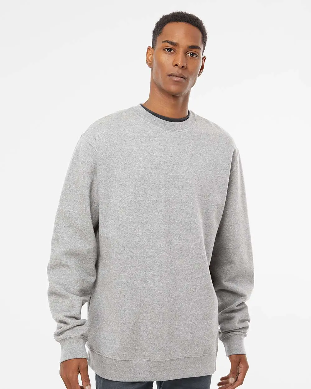 Independent Trading Co Midweight Crewneck Sweatshirt Grey Heather
