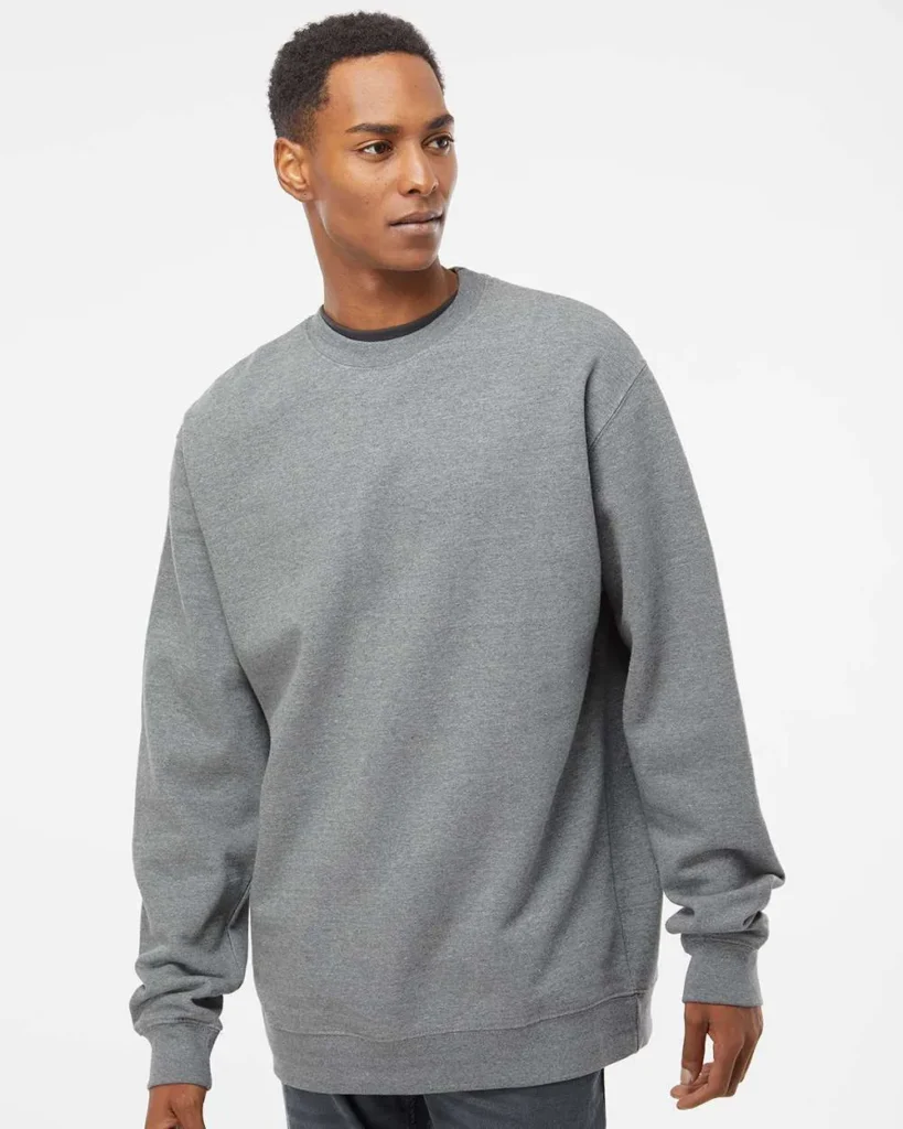 Independent Trading Co Midweight Crewneck Sweatshirt Gunmetal Heather