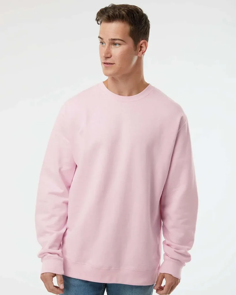 Independent Trading Co Midweight Crewneck Sweatshirt Light Pink