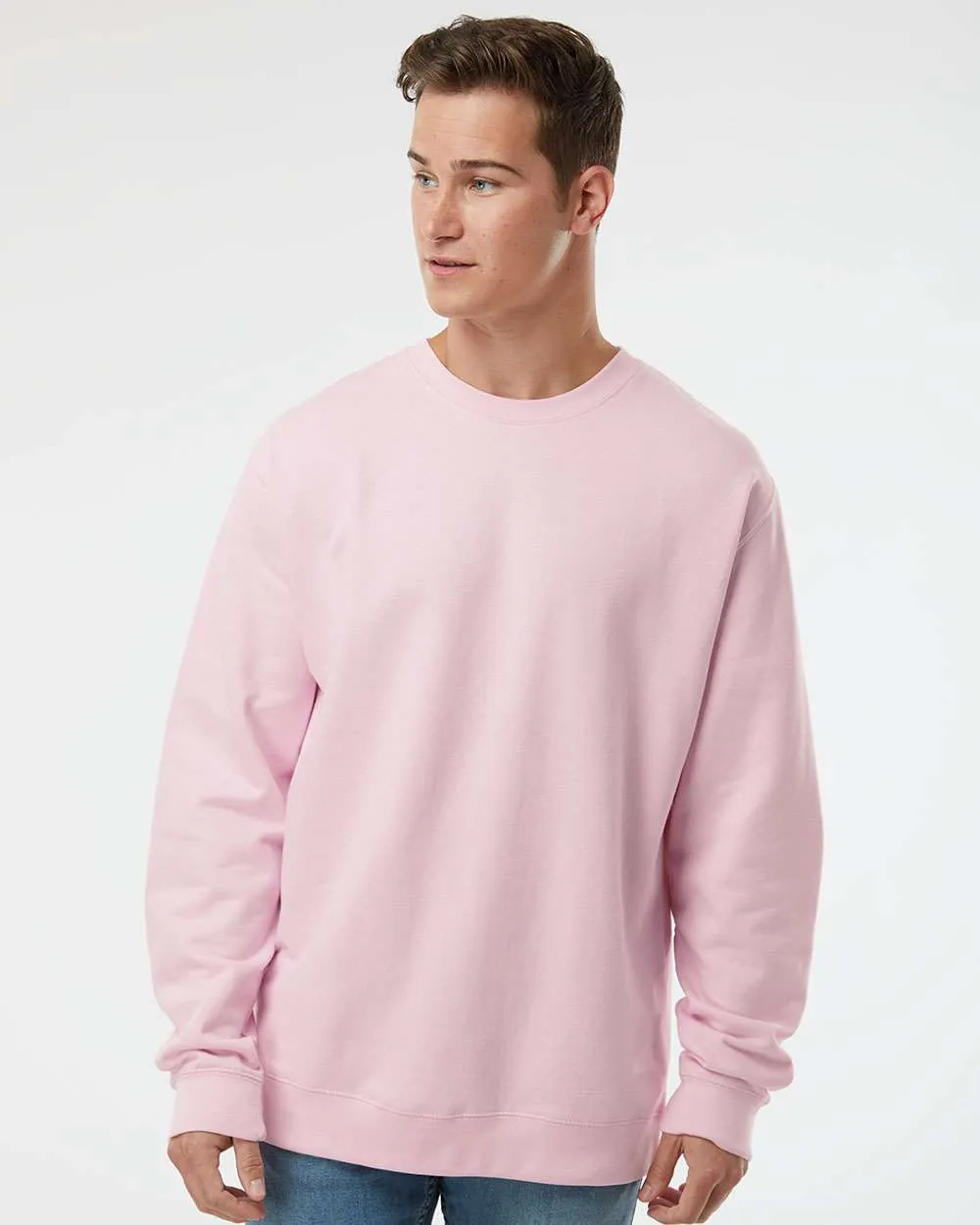 Independent Trading Co Midweight Crewneck Sweatshirt Light Pink
