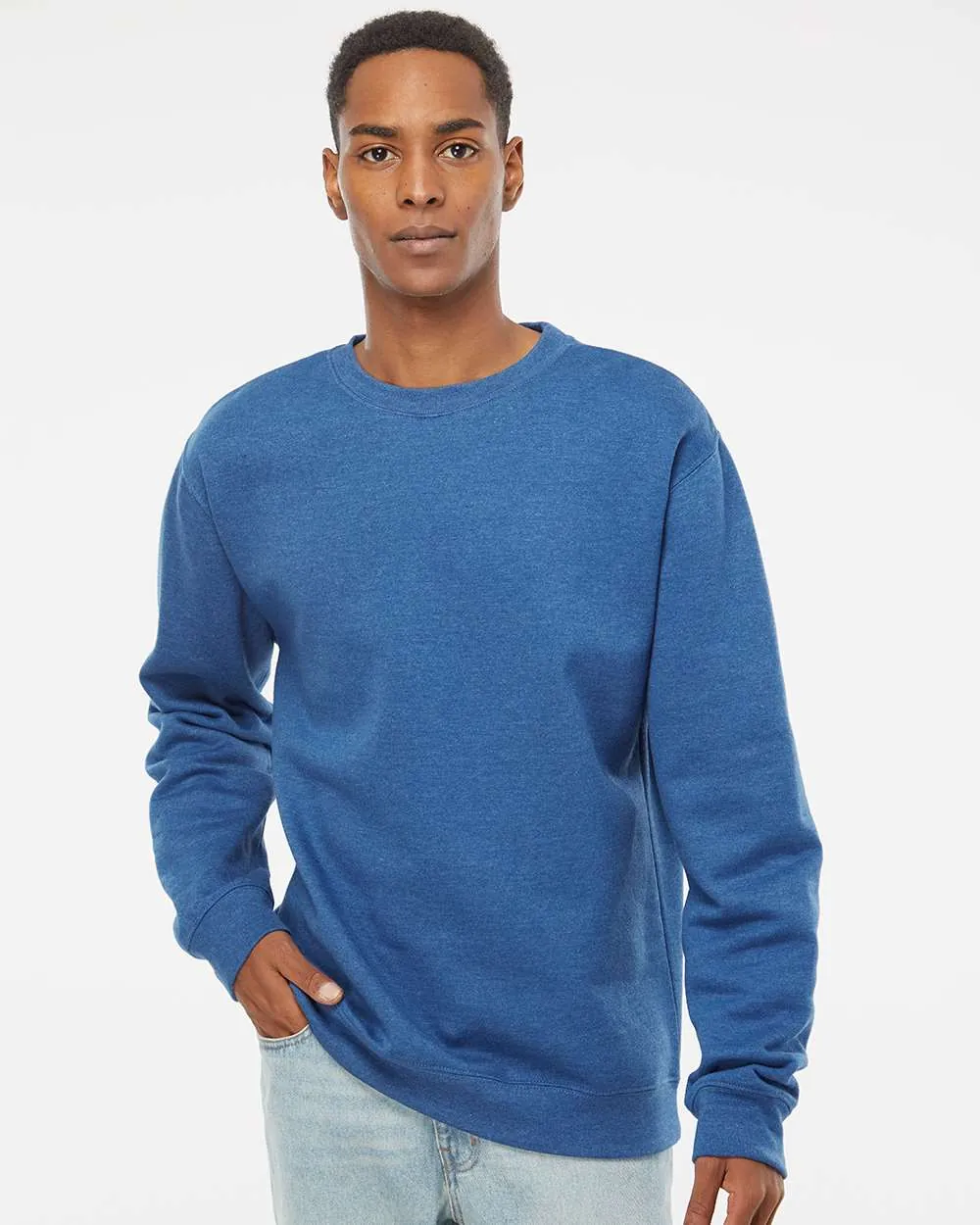 Independent Trading Co Midweight Crewneck Sweatshirt Royal Heather