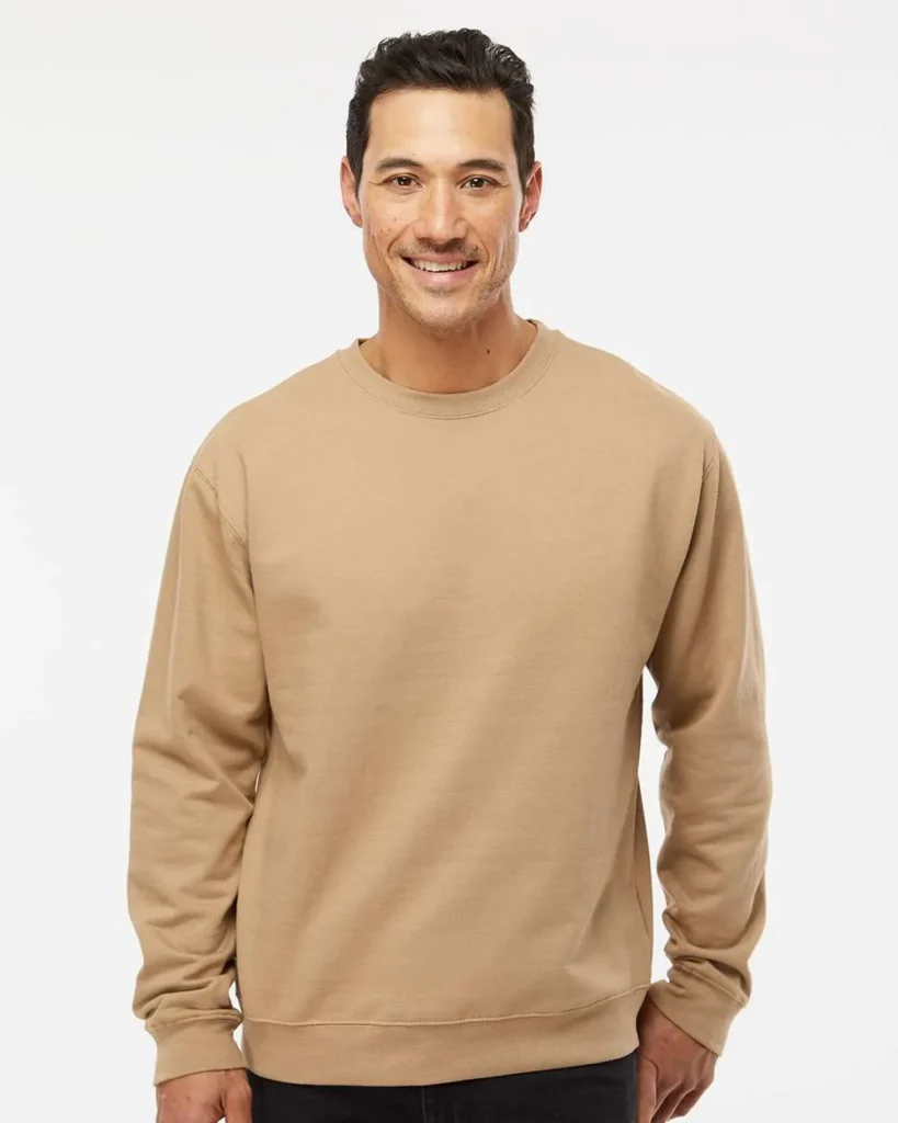 Independent Trading Co Midweight Crewneck Sweatshirt Sandstone