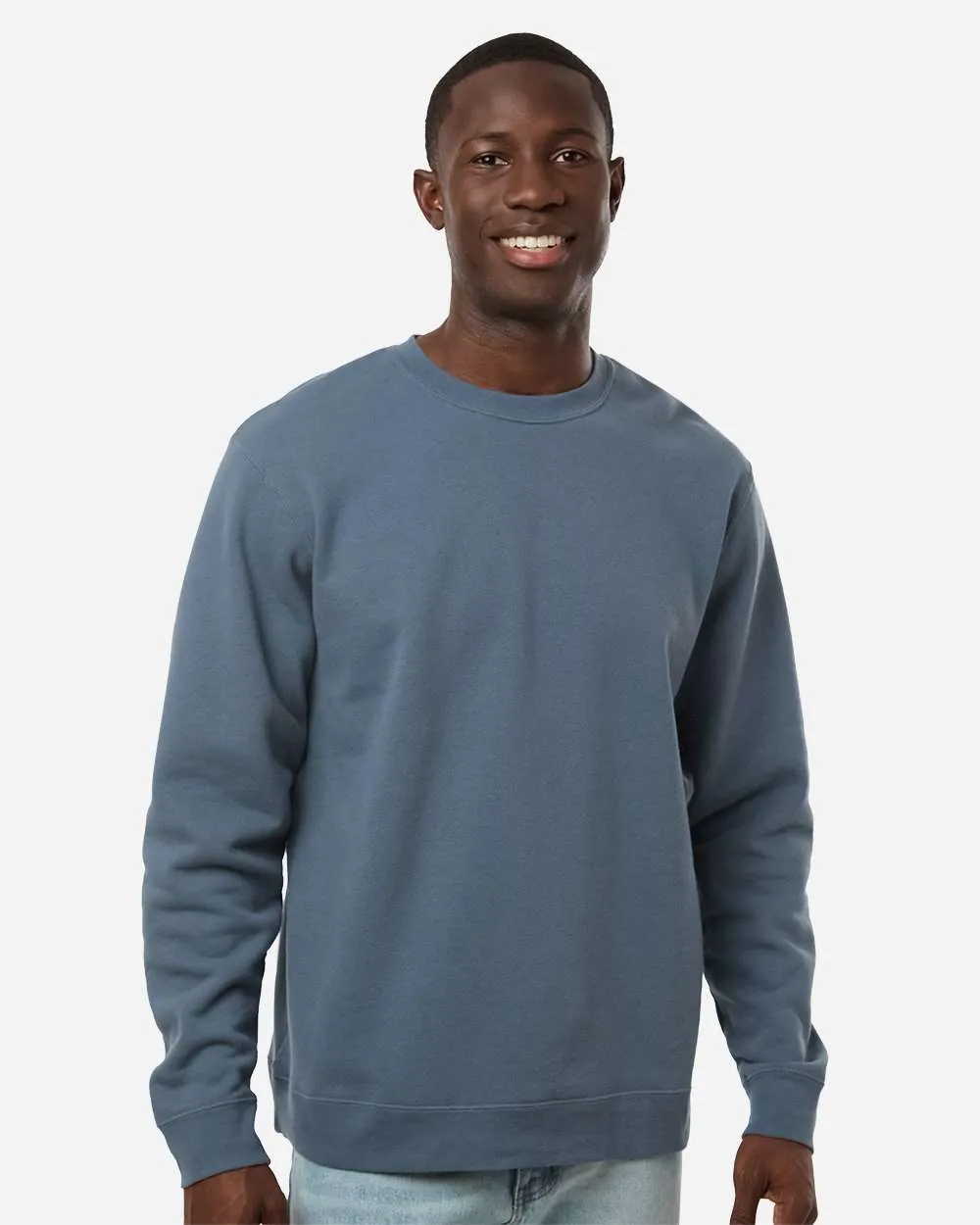 Independent Trading Co Midweight Crewneck Sweatshirt Storm Blue