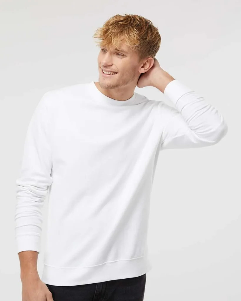 Independent Trading Co Midweight Crewneck Sweatshirt White
