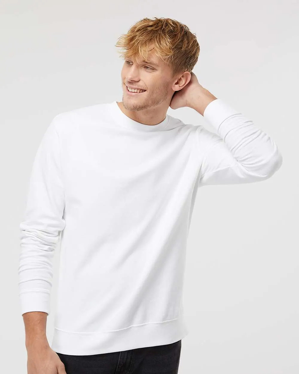 Independent Trading Co Midweight Crewneck Sweatshirt White