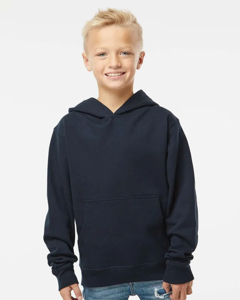 Independent Trading Co Youth Midweight Hooded Sweatshirt Classic Navy